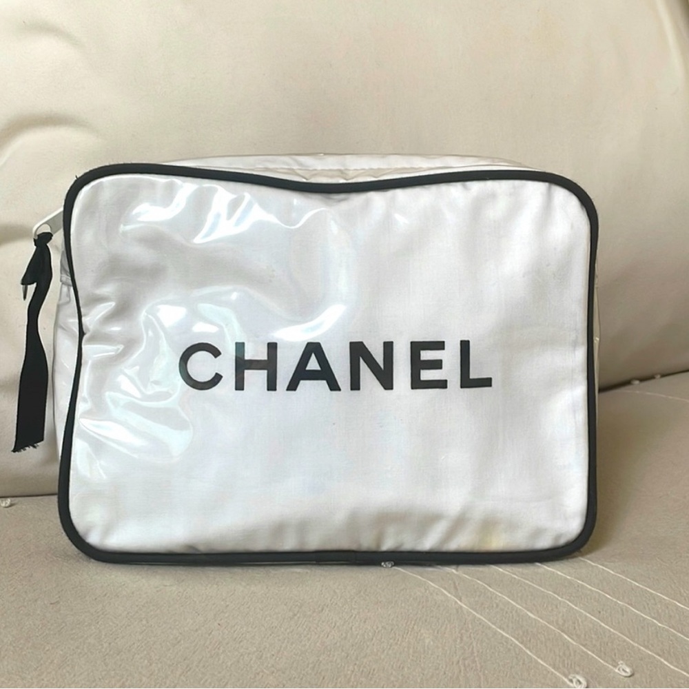 Vintage Chanel White Cosmetic Bag